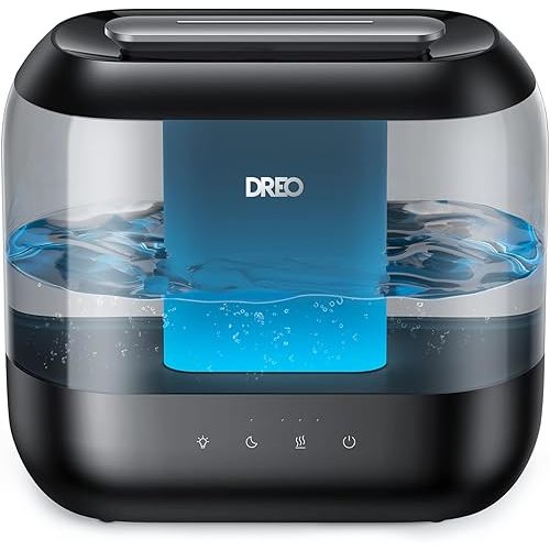 Dreo Humidifiers for Bedroom, Top Fill 4L Supersized Cool Mist Humidifier with Oil Diffuser and Nightlight, 32H Runtime, Quiet Ultrasonic Humidifiers for Home, Large Room, Baby Nursery and Plants