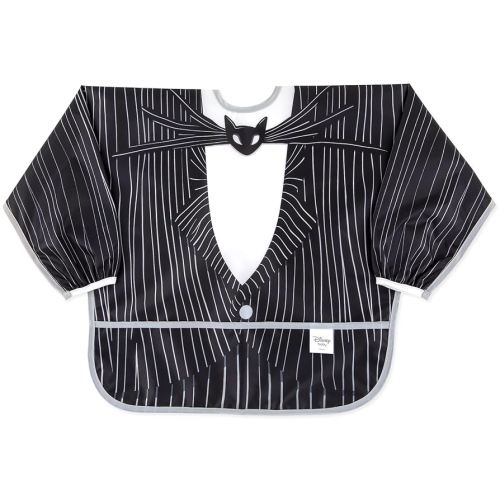 Bumkins Disney Sleeved Bib for Girl or Boy, Baby and Toddler for 6-24 Mos, Essential Must Have for Eating, Feeding, Baby Led Weaning Supplies, Long Sleeve Mess Saving Food Catcher, Jack Skellington
