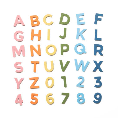 Modern Magnetic 2" Letters & Numbers, 36pc Soft Foam, Easy to clean, Rainbow Mod Alphabet Magnets for Learning, Play, Homeschool, Home Decor – The Type Set Co.