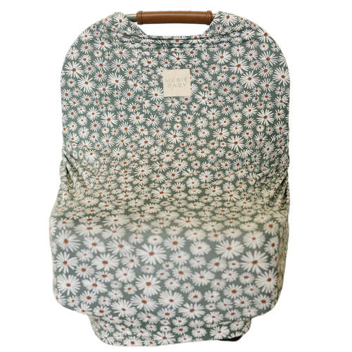 Dark Green Daisy Bamboo Multi-Use Cover | Lulie
