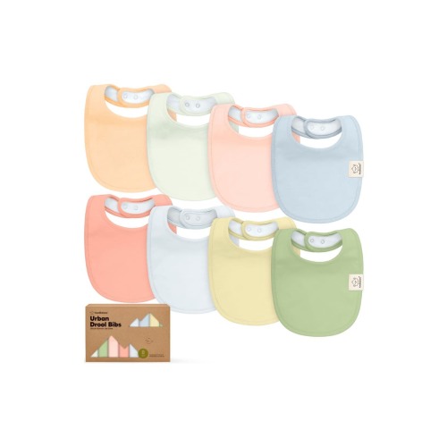 8-Pack Baby Drool Bibs, One Size