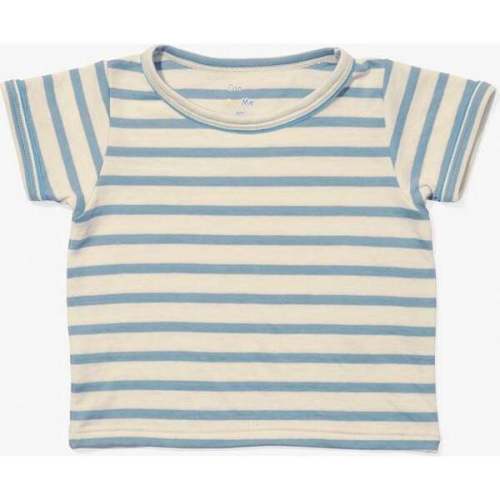 Willie Baby Sport T-Shirt, Dusty Blue Stripe - Oso & Me | Maisonette