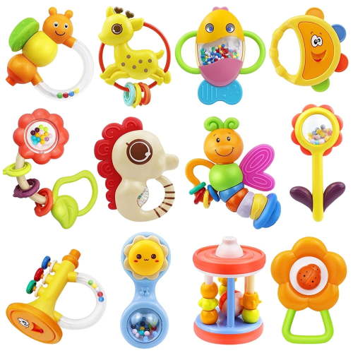 MOONTOY Baby Rattle Toys 3 6 Months, Sensory Toys for Babies, Teething Toys for Infants 0 12 Months, Newborn Toys Baby Girl Toys Infant Boy Toys 6 12 Months Baby Boy Girl Gifts Set