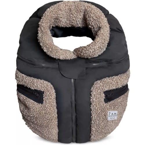 Car Seat Cocoon- Appliqué Oatmeal