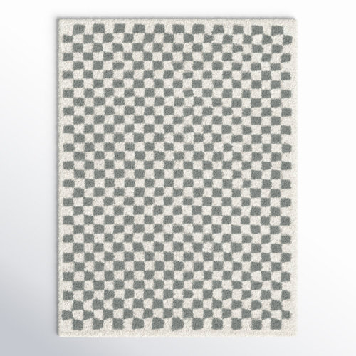 Walker Checkered Rug - Sage & Cream