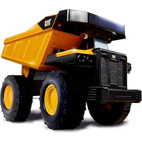 Cat Construction Toys, Steel Dump Truck 16" - Real Steel Body, Working Dump Bed, Oversize All-Terrain Wheels, Heavy-Duty Construction Vehicle for Indoor/Outdoor Play, Kids Ages 3 +