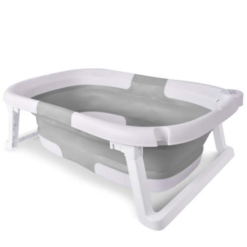Hopscotch Lane Deluxe Soft Bathtub – Collapsible Baby Bathtub, Gray, Infants & Toddlers 6+ Months