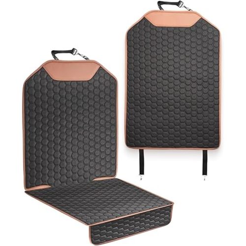 Set Car Seat Protector & Seat Back Protector Hexy One - Kick Mat Back Seat Protector Hexy - Waterproof & Non-Slip Car Seat Protector