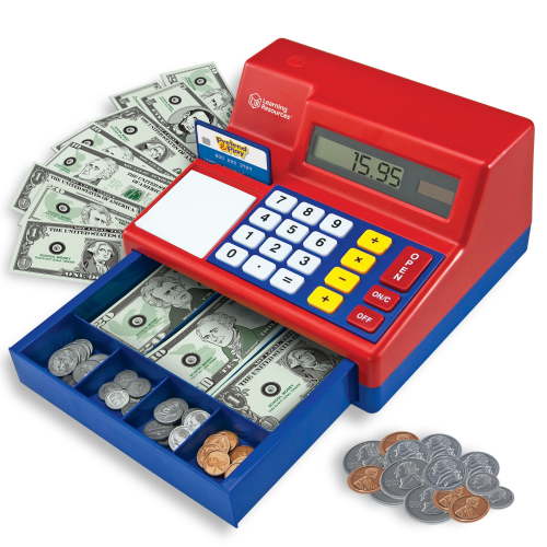 Learning Resources Pretend & Play Cash Register, Kids Money Skills Toy, Ages 3+