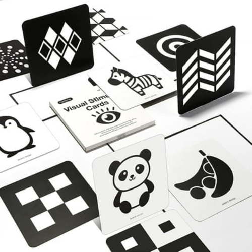 High Contrast Baby Flashcards, Newborn Brain Development Toys, Visual Stimulation Learning Activity Cards, 20 PCs 40 Pages 5.5'' x 5.5'' Educational Infants Gift