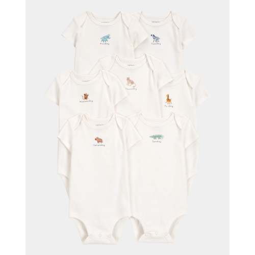 Baby 7-Pack Days Of The Week Short-Sleeve Cotton Bodysuits, 3 months