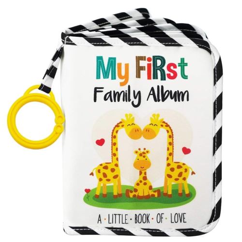 Urban Kiddy™ Baby's My First Family Album | Soft Photo Cloth Book Gift Set for Newborn Toddler & Kids (Giraffe)