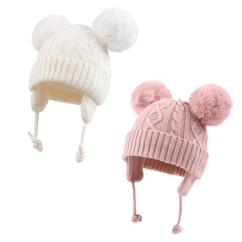 JANGANNSA Cute Knitted Boys Girls Christmas Beanie Warm Earflap Winter Hat Infant Toddler Baby Beanie