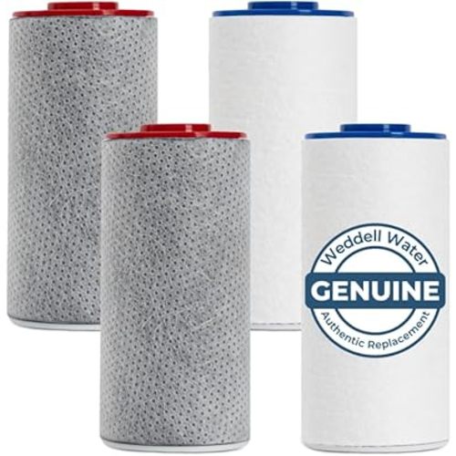 Weddell Duo Shower Filter Twin Pack Replacement Cartridges - NSF Certified Shower Filter, Removes Chlorine, PFAS, & Particulates, Clinically Tested For Healthier Skin & Hair (2+2)