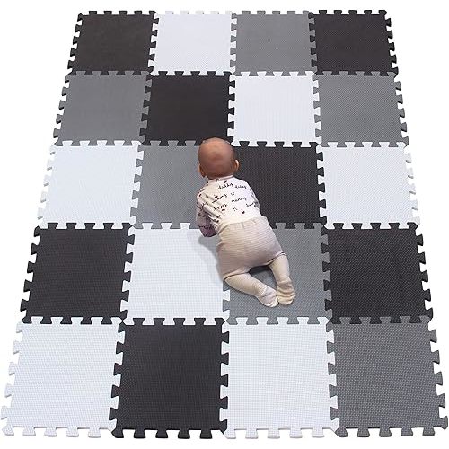 YIMINYUER® 20 Tiles (30cm×30cm×1cm Each Tile) Baby Soft Puzzle Play Mats, Kids Thick EVA Foam Floor, Toddlers & Children's Soft Interlocking Mat R01R04R12G301020