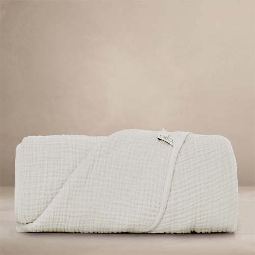 Oilo Fable Blanket- Throw- Eggshell 4 Way Muslin, Organic 45 X 60"