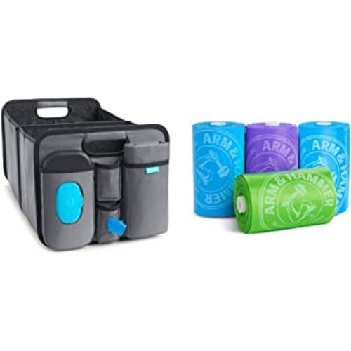Munchkin Collapsible Trunk Diaper Changing Organizer and 60 Diaper Disposal Bags
