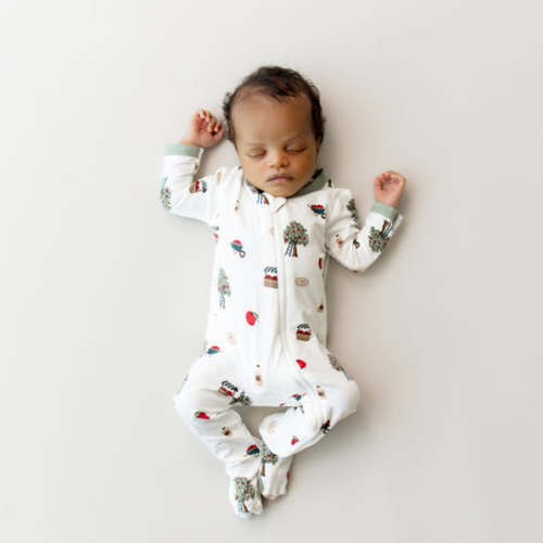Zippered Footie in Apple Orchard | 0 - 3 months