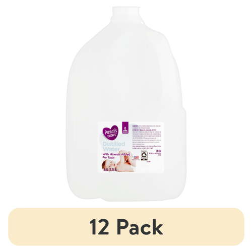 (12 pack) Parent's Choice Distilled Water, 1 Gallon