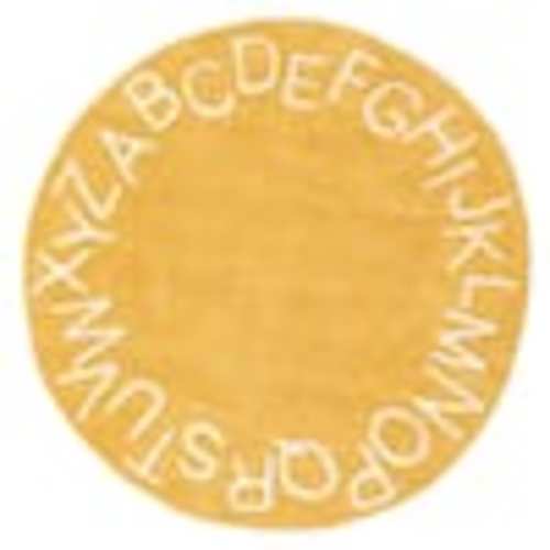 nuLOOM Kids Washable Round Alphabet Rug Yellow 4 ft. x 4 ft. Accent Rug SVDC01E-R404