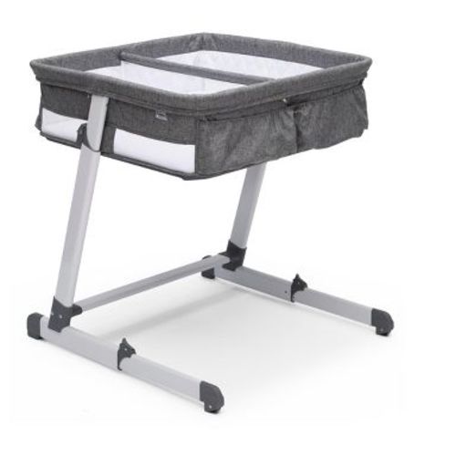 Delta Children Twin City Bedside Bassinet Sleeper, Gray