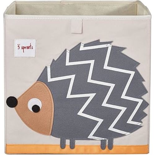 3 Sprouts Storage Cube - Kids Playroom Toy Box, Foldable Toy Storage Organizer, Baby Nursery Storage Bin, Toddler Toy Basket, Hedgehog