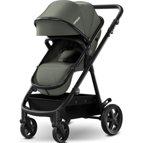 Mompush Meteor2, 2-in-1 Baby Stroller with Bassinet Mode, Adjustable Handle and Footrest, Forest, 23.2LB, Unisex
