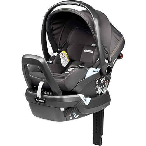 Peg Perego Primo Viaggio 4-35 Lounge - Reclining Rear Facing Infant Car Seat - Includes Base with Load Leg & Anti-Rebound Bar - for Babies 4 to 35 lbs - Made in Italy - Atmosphere (Grey)