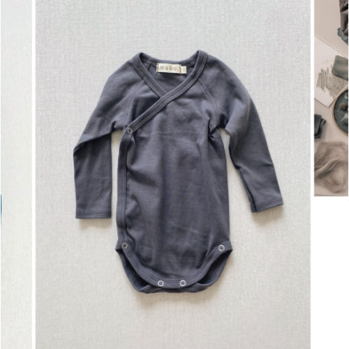 organic cotton wrap onesie - graphite