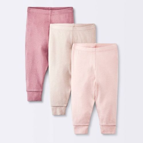 Baby Girls' 3pk Cotton Pants - Cloud Island™ Pink 0-3m