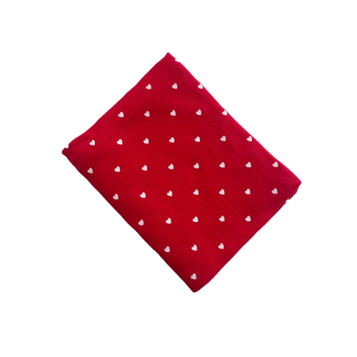 Organic Cotton Waffle Swaddle Blanket, Little White Heart (on Red)