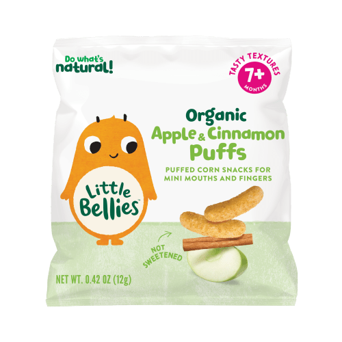 Little Bellies Organic Apple & Cinnamon Puffs, Infant Food, 7+ Months, 0.42 oz Bag