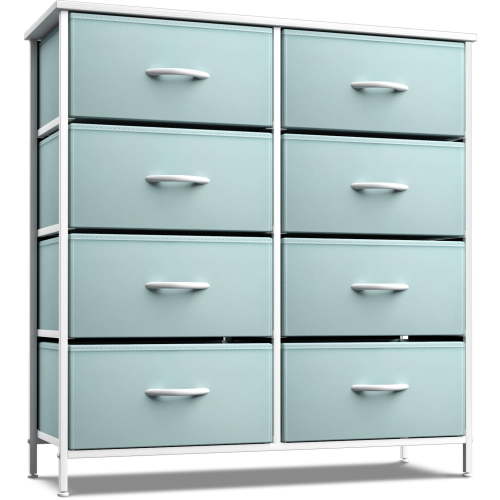 Sorbus Dresser w/ 8 Fabric Bin Drawers- Furniture Storage Chest for Kids Bedroom Aqua