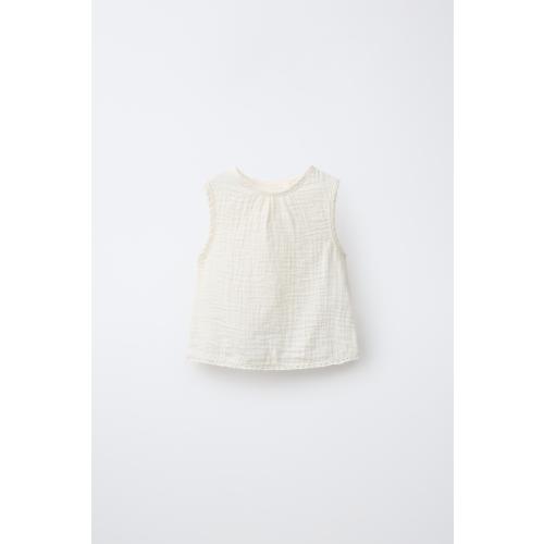 TEXTURED LACE BLOUSE - Ecru