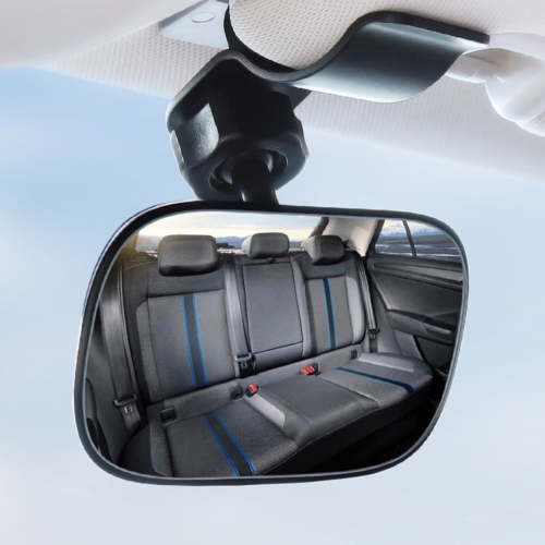 PpgejGEK Car Baby Rear View Safety Mirror with 9D Glass Lens, Wide Angle Observation Mirror for Reverse Facing Car Seat, Easy Clip On