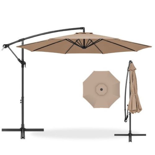 Best Choice Products 10ft Offset Hanging Outdoor Market Patio Umbrella w/ Easy Tilt Adjustment - Baby Blue