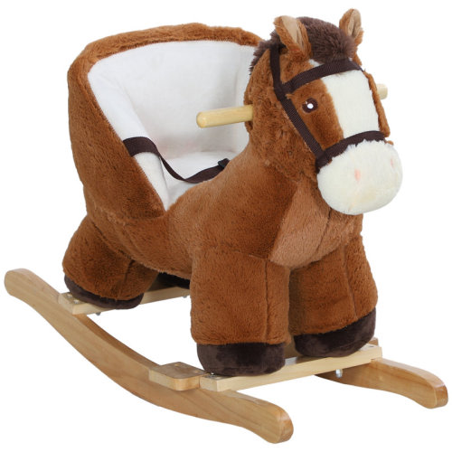 Qaba Baby Rocking Horse, Kids Ride-on w/ Sound & Safety Belt, Brown & Reviews | Wayfair