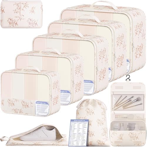 BAGAIL 9 Set Packing Cubes Luggage Packing Organizers for Travel Accessories