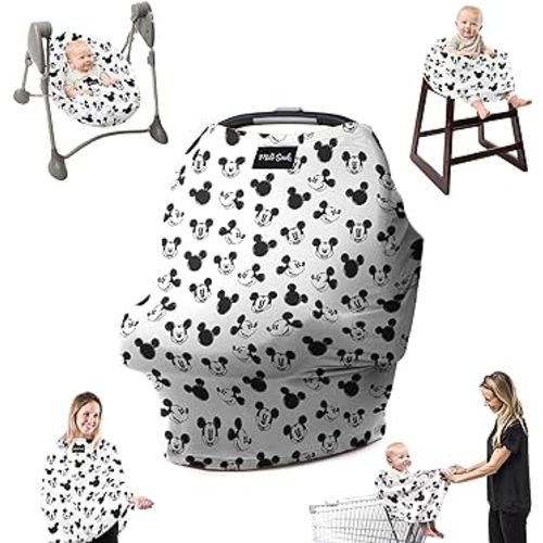 Milk Snob Original Disney 5-in-1 Cover Mickey Mouse Sketch, Privacy for Breastfeeding, Baby Car Seat, Carrier, Stroller, High Chair, Shopping Cart, Lounger Canopy - Newborn Essentials, Nursing Top