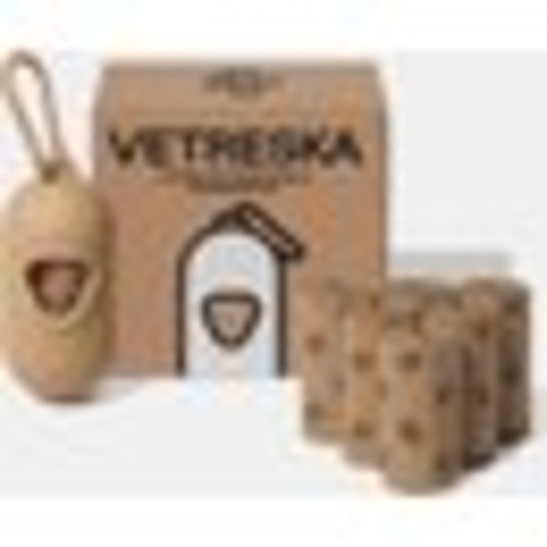 VETRESKA Coffee Dog Poop Bag Dispenser with Bags, 7 count - Chewy.com