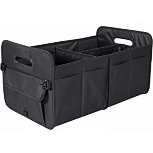 Car Trunk Organizer Car Storage Organizer Collapsible Multi Compartment Car Organizer Adjustable Straps Car Organizer for SUV(Black)