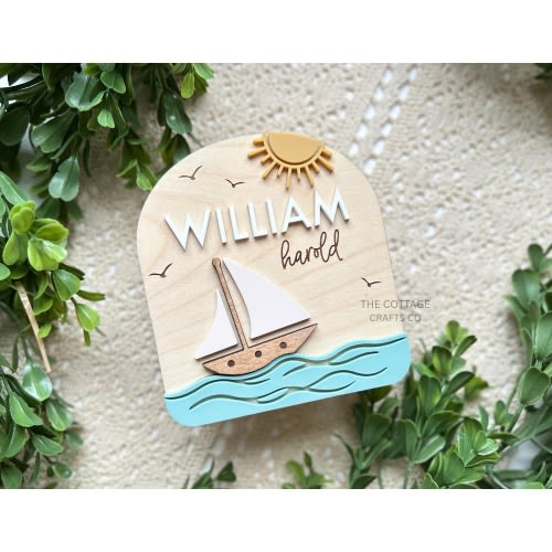 Nautical baby sign, Ocean Name Sign,Ocean Nursery, Beach baby shower,Fresh 48 Name Plaque,Hi My Name Is,Newborn Photo Prop