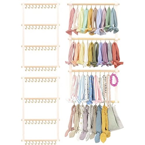 POVETIRE Headband Holder Head Bands Organizer for Girls, Baby Headbands Hair Accessories Organizer Storage Wall Hanging Decor for Nursery Toddler Girls Room
