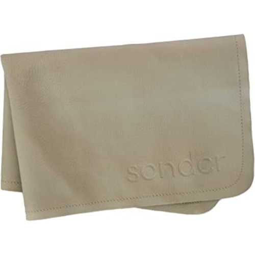 SONDER Leather Baby Changing Mat - Multipurpose Portable Waterproof Diaper Pad - Compact for Travel - Deluxe Leather Diaper Changer - Size 14" by 22"