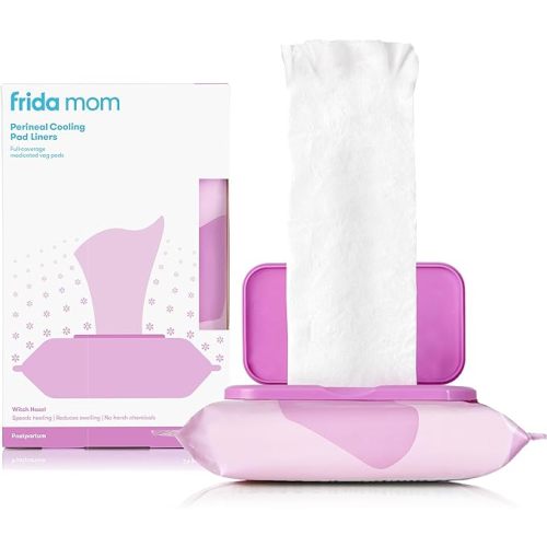 Frida Mom Witch Hazel Perineal Cooling Pad Liners for Postpartum Care, Hospital Bag Essentials for Pain Relief After Birth, Full-Length Medicated Cooling Pad Liners (24ct) - Perineal Cooling Pad Liners 24ct