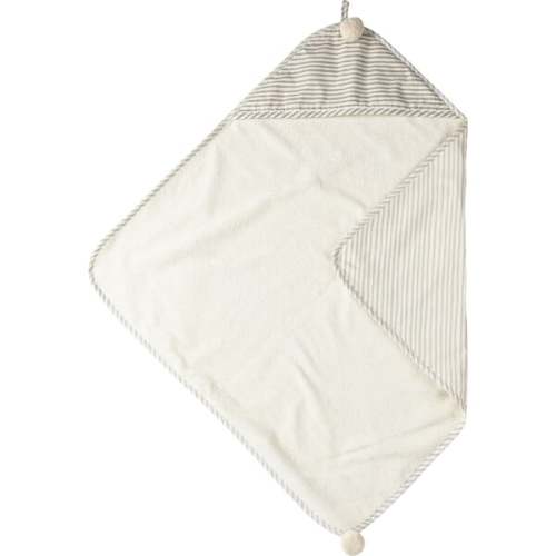 Stripes Away Hooded Towel, Pebble/Dark Grey - Pehr | Maisonette