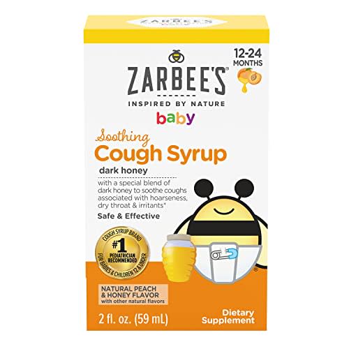 Zarbee's Baby Soothing Cough Syrup With Dark Honey; Natural Peach & Honey Flavor; 2 Fl Oz