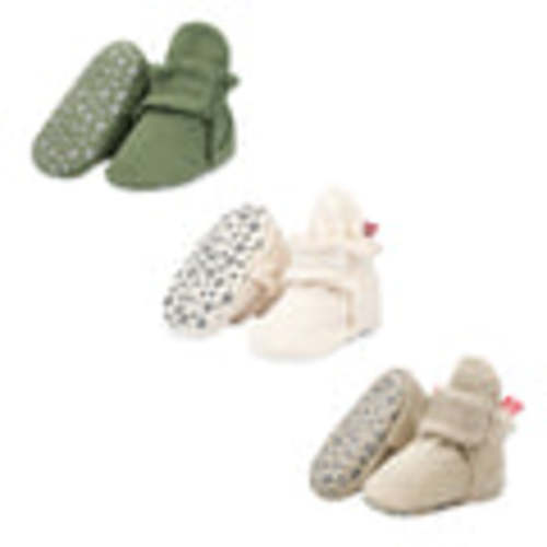 Organic Baby Booties Variety Pack - Olive/Cream/Khaki | Zutano