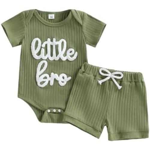 Baby Boy Summer Clothes Little Brother Newborn Outfit Short Sleeve Romper Casual Shorts Set 0 3 6 12 Months