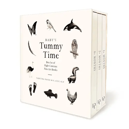 Baby's Tummy Time Book Box Set: A 3-Book Box Set of High-Contrast Art for Visual Stimulation at Tummy Time (Tabitha Paige Children's Book Series)